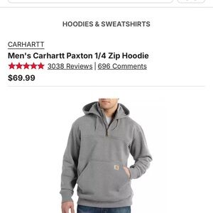 Carhartt Rain Defender Light Gray 1/4 Zip Pullover